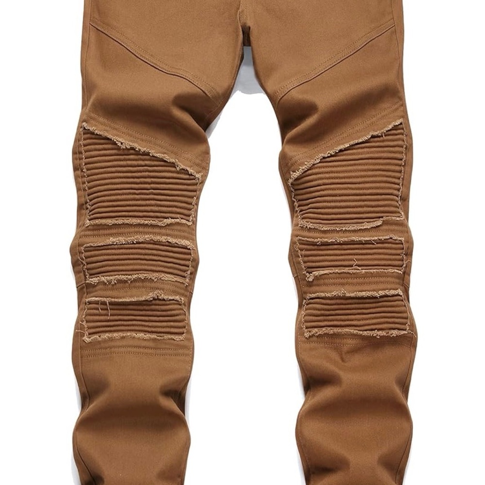 Amazon RXXKKK Men's Classic Zipper Biker Regular Fit Flex Jean